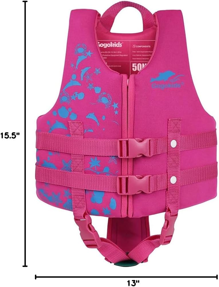 Gogokids Toddler Swim Vest, Kids Floaties – Boys & Girls Buoyancy Jacket for Pool & Beach, Fits 2-8 Years / 22-60 lbs