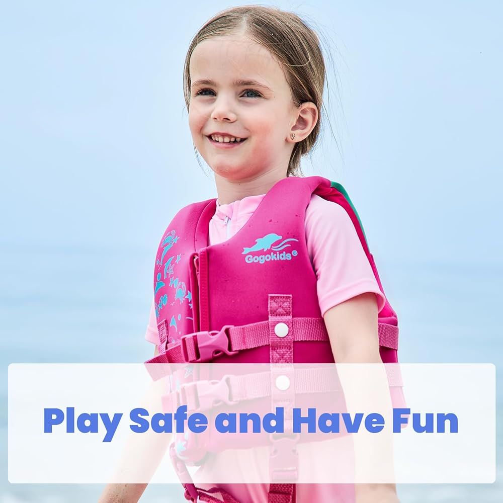 Gogokids Toddler Swim Vest, Kids Floaties – Boys & Girls Buoyancy Jacket for Pool & Beach, Fits 2-8 Years / 22-60 lbs