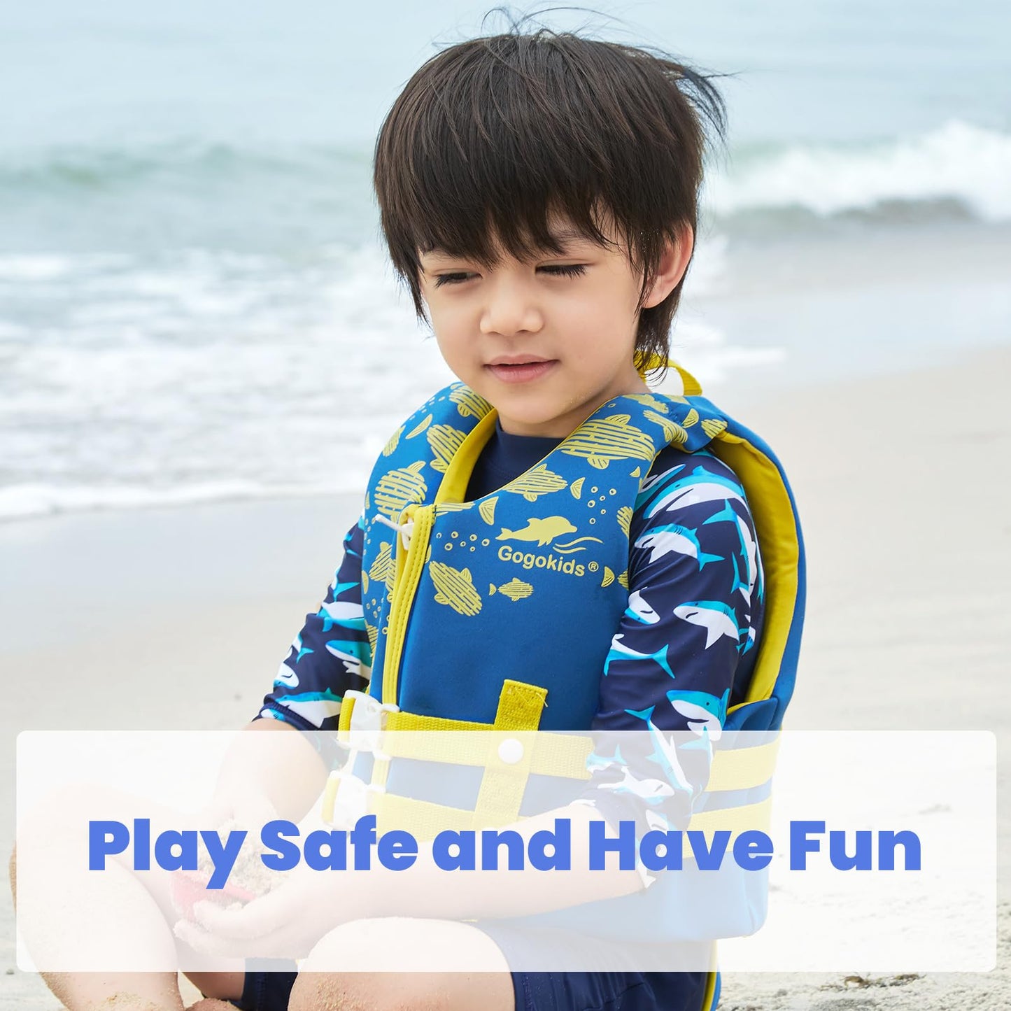 Gogokids Toddler Swim Vest, Kids Floaties – Boys & Girls Buoyancy Jacket for Pool & Beach, Fits 2-8 Years / 22-60 lbs