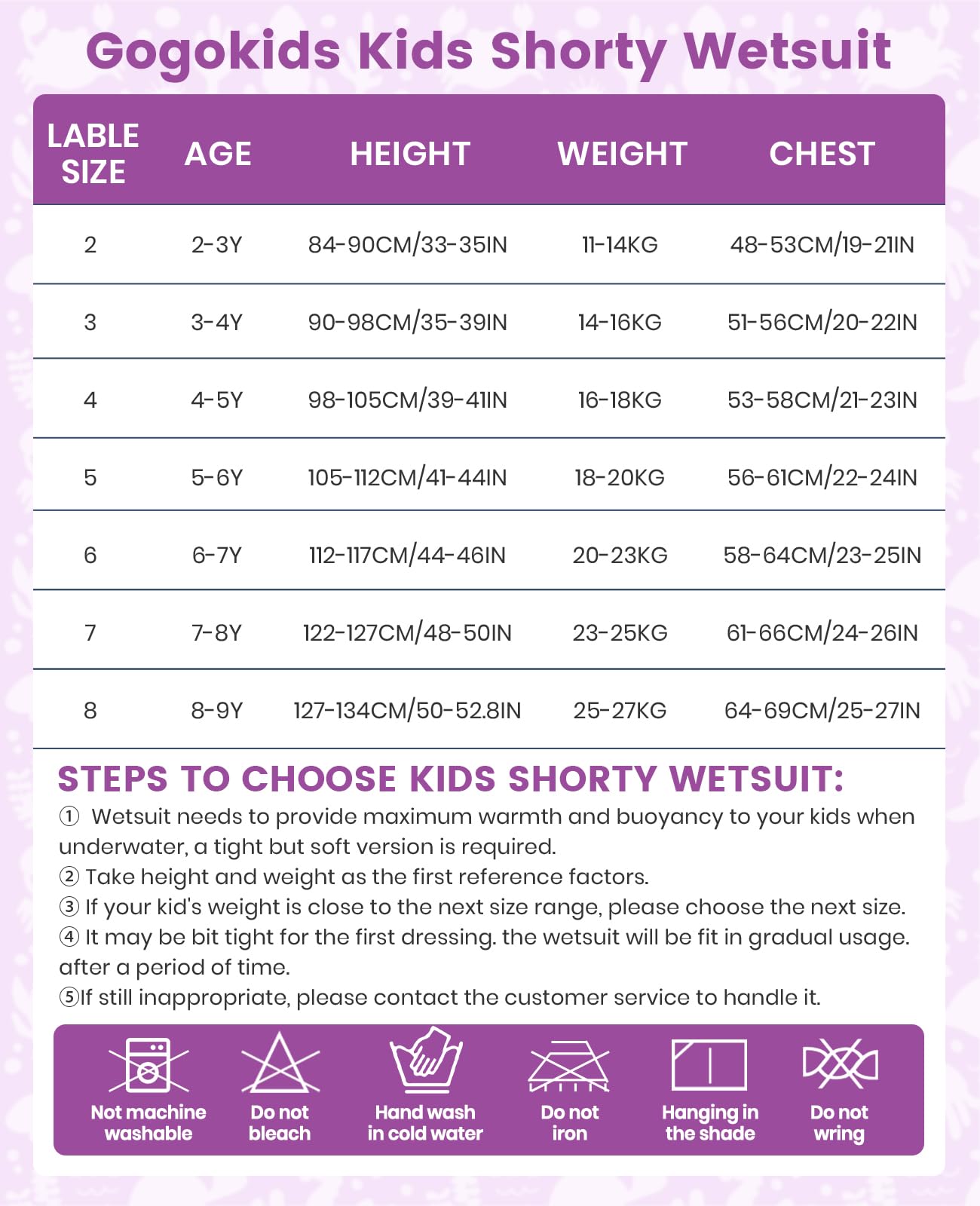 Gogokids Kids Wetsuit, Youth 2.5mm Neoprene Thermal Wet Suits, Short Sleeve Back Zip Sun Protection Swimsuits for Swimming, Diving, Surfing Lessons