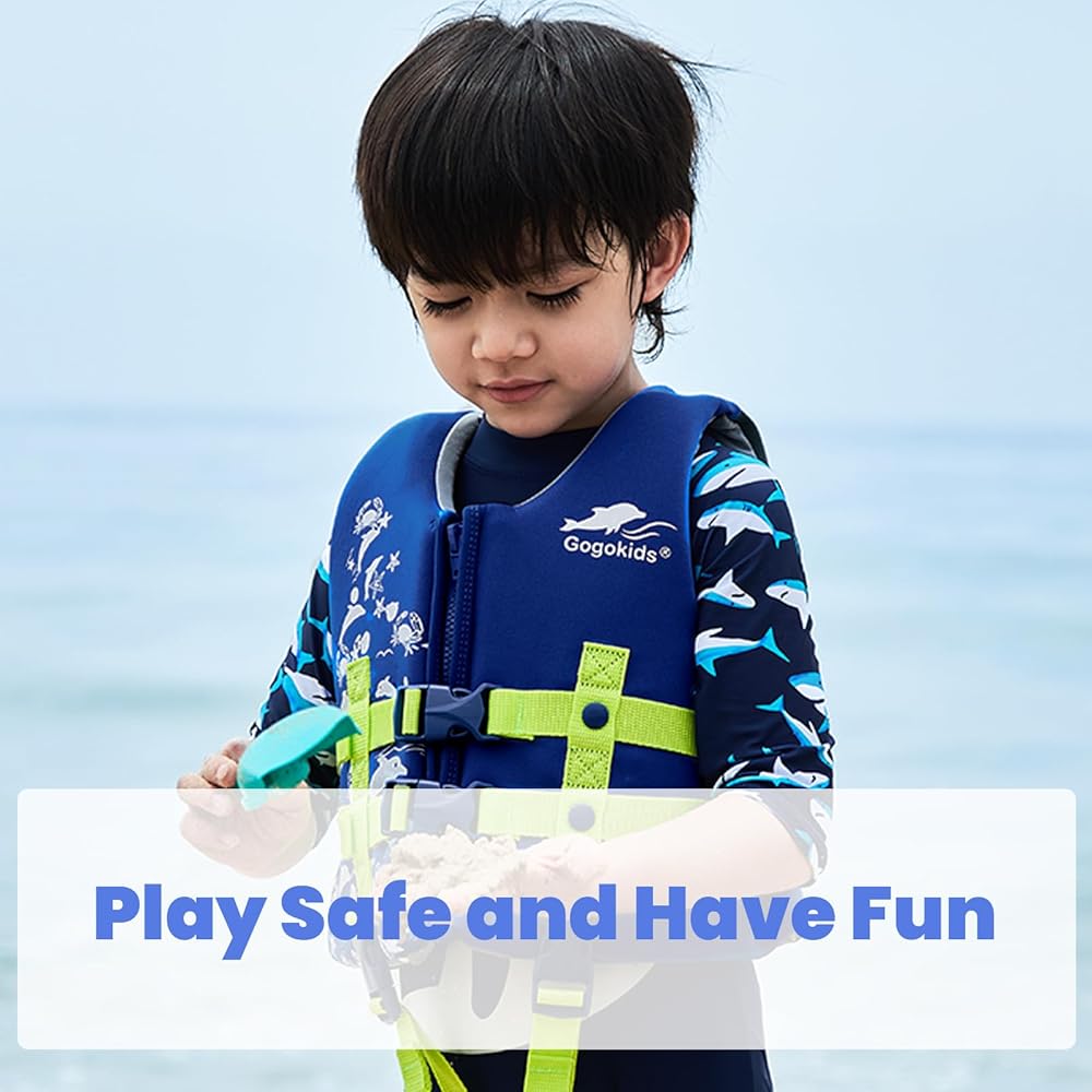 Gogokids Toddler Swim Vest, Kids Floaties – Boys & Girls Buoyancy Jacket for Pool & Beach, Fits 2-8 Years / 22-60 lbs